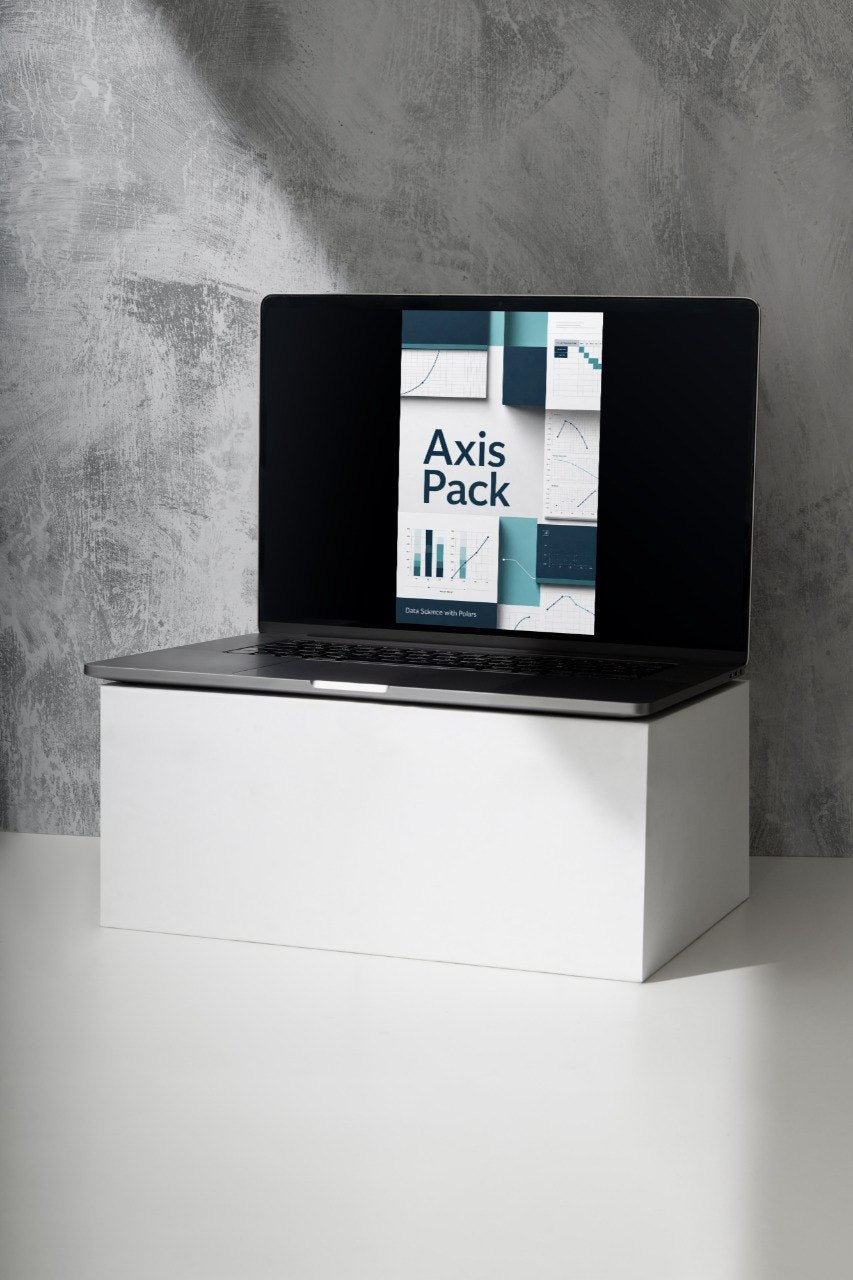 A black laptop sits open on a white pedestal against a textured gray wall, displaying a book or guide cover titled 'Peak Pathway' on the screen.